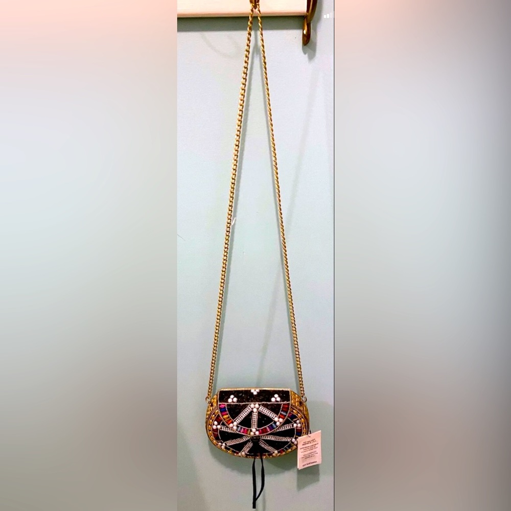 LULU NYC Black Multi Color Iron Box Crossbody 31018466